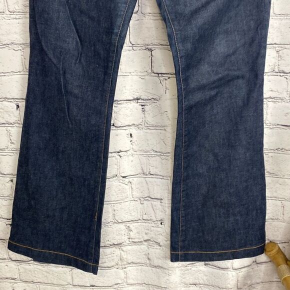Bebe Studded Round‎ Bottom Split Leg Flare Western Mid-Rise Cowgirl Jeans 30 - Picture 5 of 12